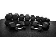 Rubber HEX Dumbbell Set 5-50 LBs