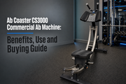 Ab Coaster CS3000 commercial abdominal machine with curved rails and kneeling carriage in a gym
