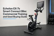 Echelon EX-7s Smart Connect Bike with touchscreen, adjustable handlebars, and indoor cycling setup