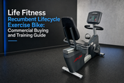 Life Fitness Recumbent Lifecycle Exercise Bike in a commercial gym