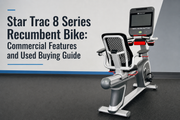 Star Trac 8 Series Recumbent Bike with Touchscreen Console in a commercial gym
