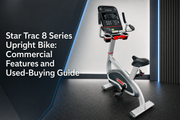 Star Trac 8 Series Upright Bike in a commercial gym setting
